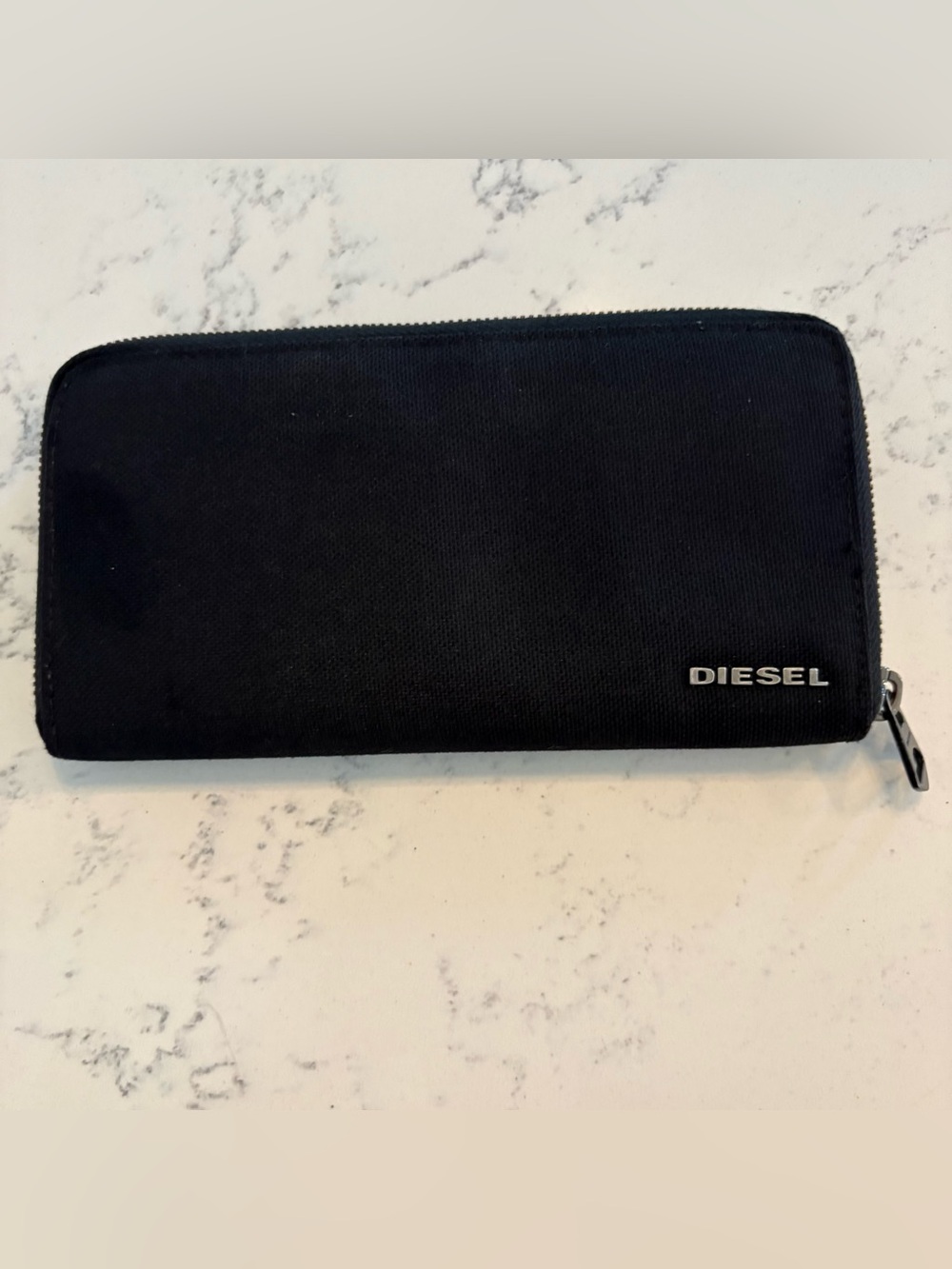 Diesel Metropoly 24 Zip Wallet Cordura Nylon Black Orange Camo Interior